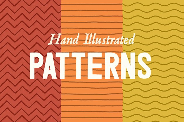手绘线条背景纹理 Line Patterns – Hand Illustrated