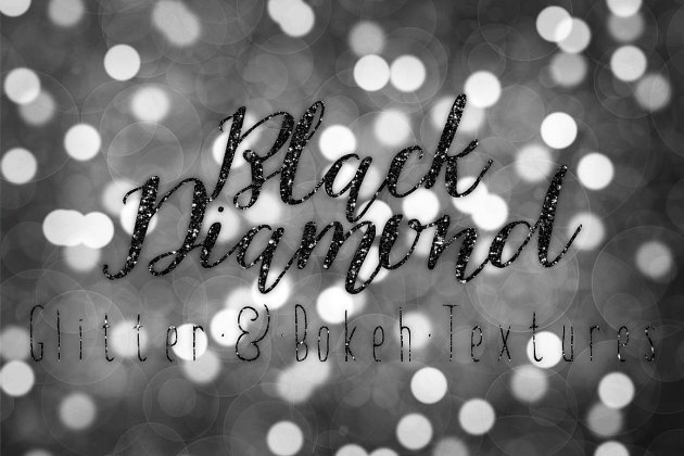 闪闪发光的钻石背景 Black Diamond Glitter and Bokeh