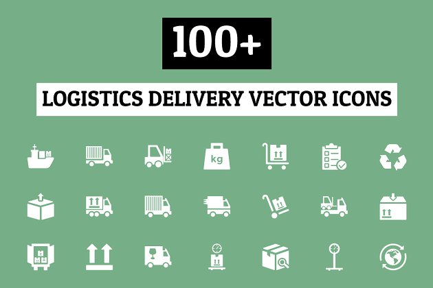 100+物流配送矢量图标 100+ Logistics Delivery Vector Icons