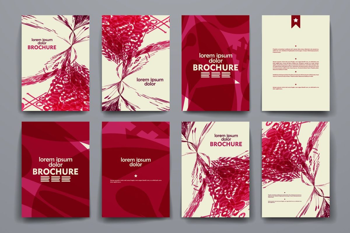 抽象漂亮的画册模板 Set of Beautiful Brochures