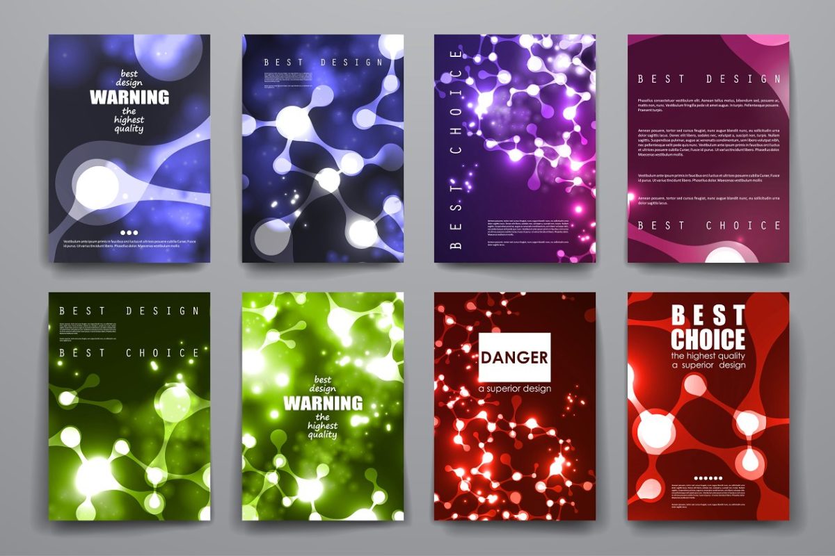 霓虹灯分子结构的画册 Brochures in neon molecule structure