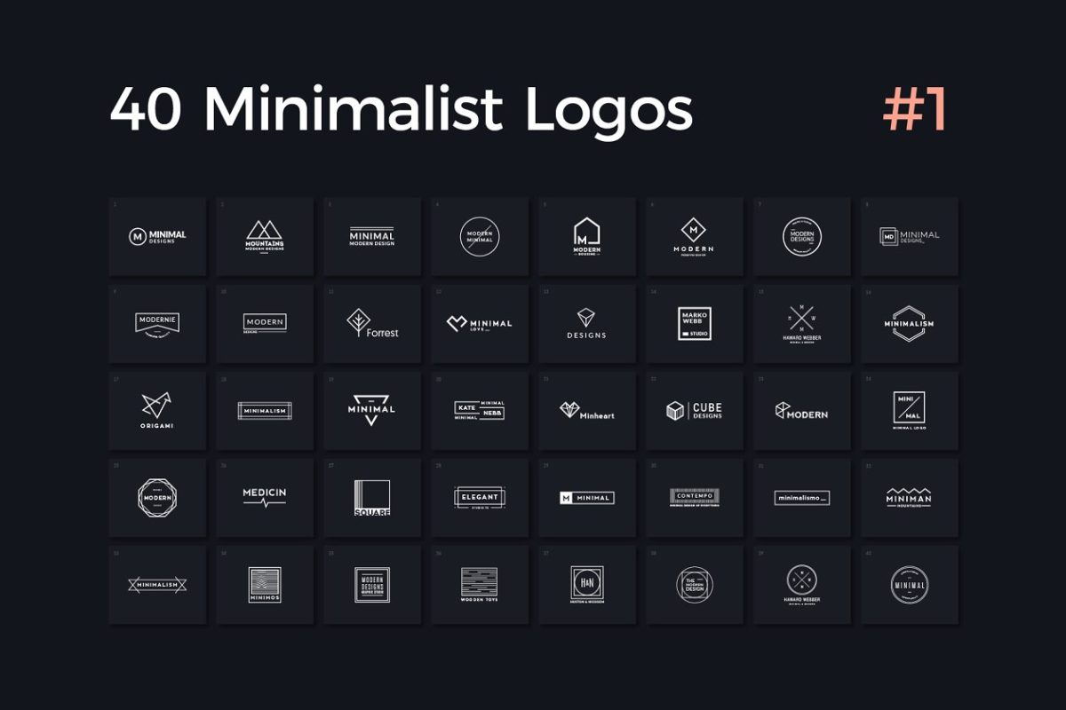 极简主义logo模板 40 Minimalist Logos Vol. 1