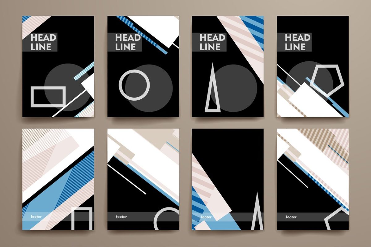 抽象元素的画册模板 Set of Abstract Brochures