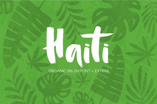 粗狂手绘笔刷字体 Haiti Organic Brush Font +Extras