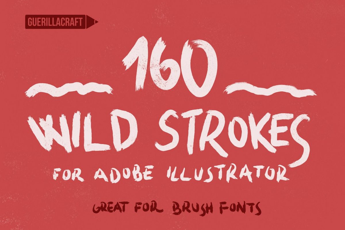 粗犷ai笔刷160 Wild Strokes for Illustrator