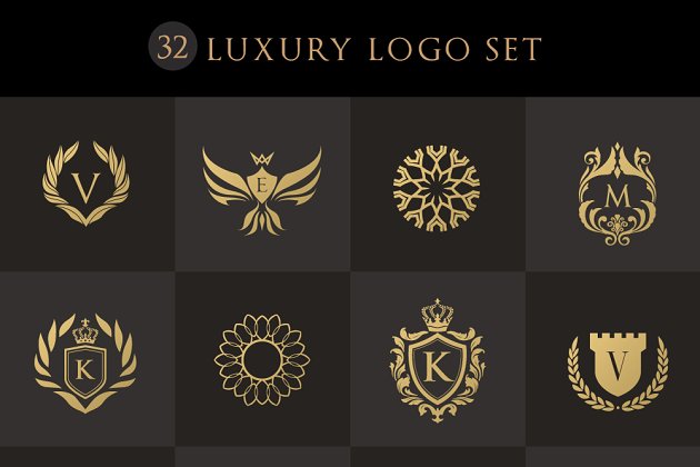 奢华logo素材 32 Luxury logo Set II (PSD)