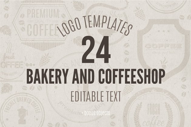 咖啡厅烘培logo素材 24 Bakery & Coffee Logo Templates