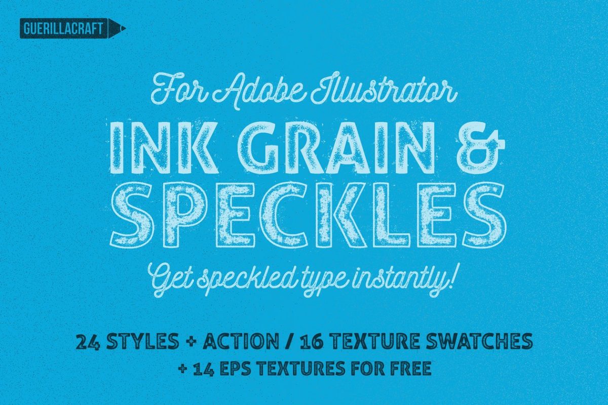 墨粒斑点效果动作 Ink Grain&Speckles for Illustrator
