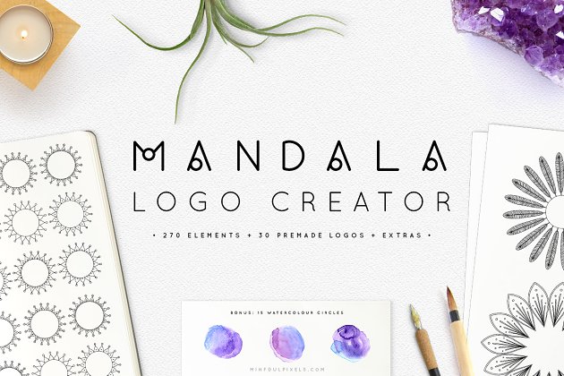 创意曼荼罗logo包 Mandala Logo Creator Kit