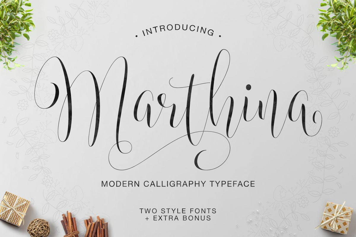 好看的手写字体 Marthina Script – Two Style