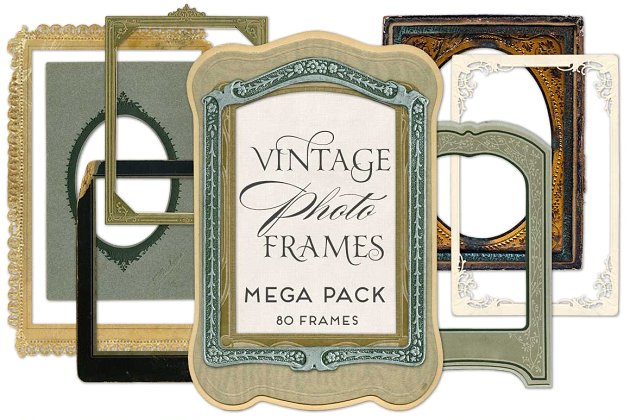 复古的相框素材大合集 Vintage Photo Frames Mega Pack