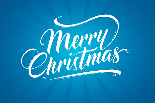 圣诞字体插画 Merry Christmas Lettering