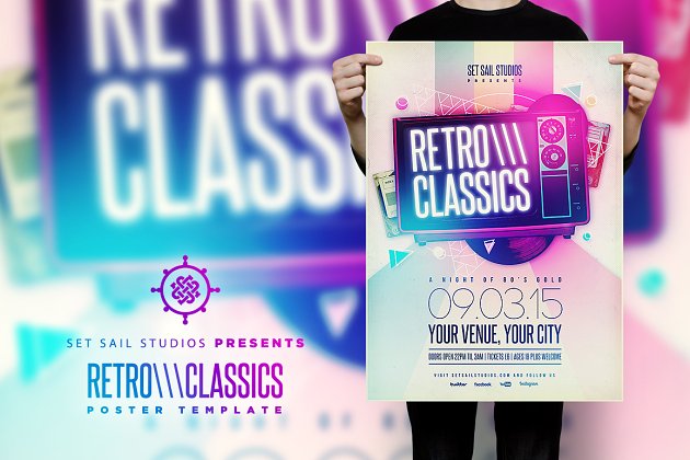 流行的经典的海报模版 Retro Classics Poster