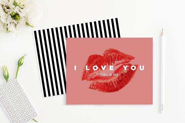 爱情卡片模板 Printable "I Love You" Card Template