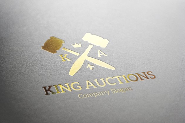 拍卖logo设计素材模板 King Auctions