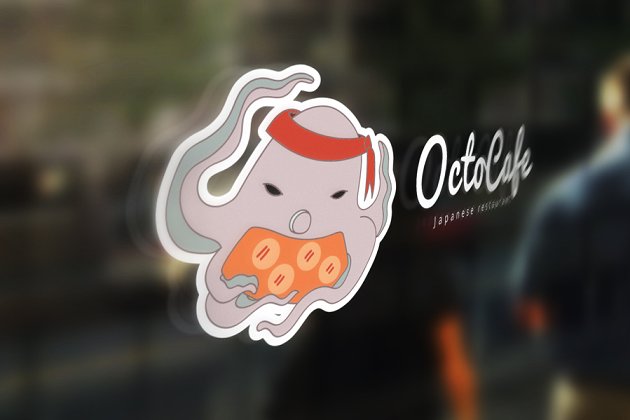 章鱼咖啡厅logo模板 Octopus Cafe