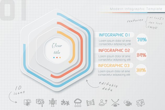 现代化信息图表模板 Modern Infographic Template (1)