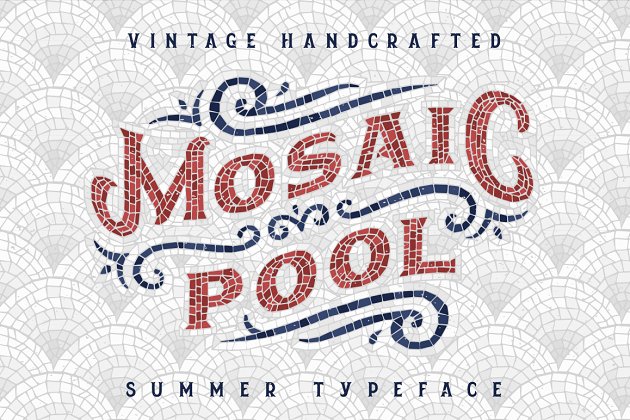 经典手写字体 Mosaic Pool vintage font