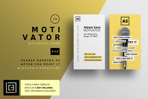商业名片设计模板 Motivator – Business Card 76