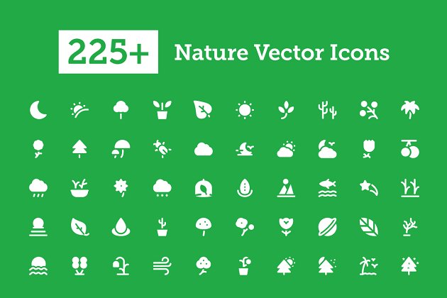 自然图标素材 225+ Nature Vector Icons