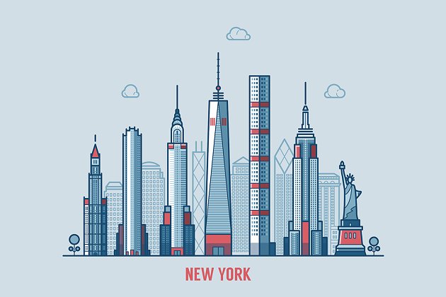 纽约市的天际线 New York city skyline