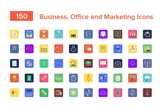 矢量图标素材下载 Business, Office and Marketing Icons