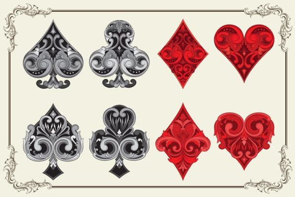 装饰扑克牌元素插画 ornament playing card