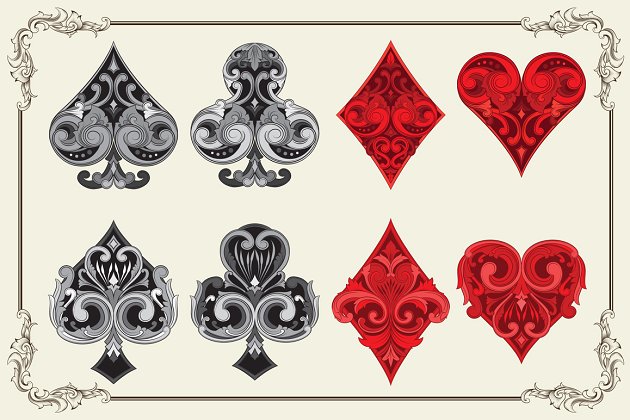 装饰扑克牌元素插画 Ornament Playing Card