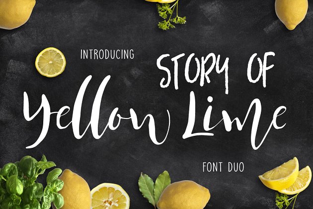 手写设计字体 Yellow Lime Font Collection