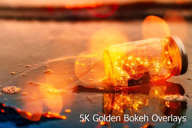 5K分辨率金色光斑背景 5K Golden Bokeh Overlays