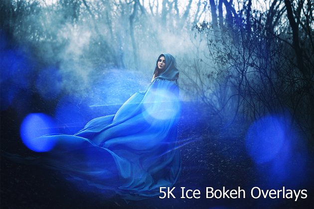 魔幻冰雪覆盖背景纹理 5K Ice Bokeh Overlays
