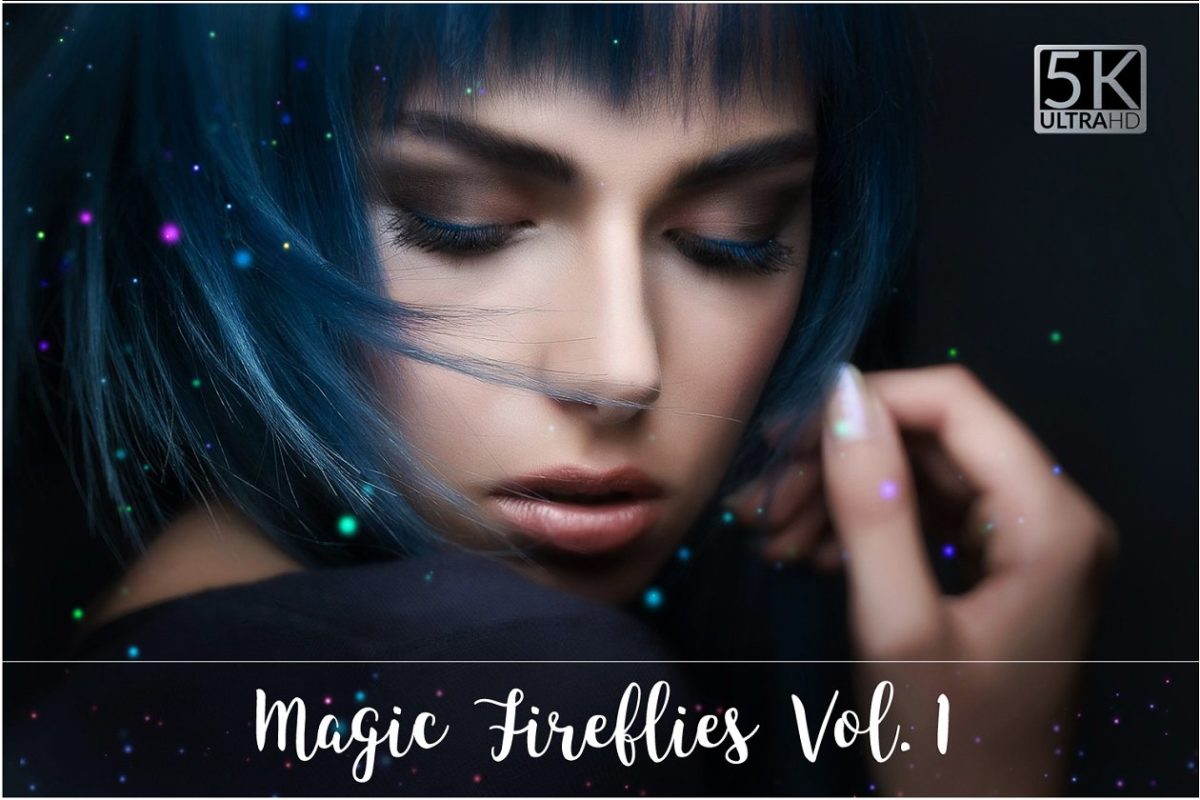发光魔幻素材 5K Magic Fireflies Overlays Vol. 1