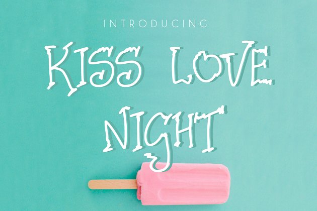 吻和爱的字体 Kiss Love Night Font