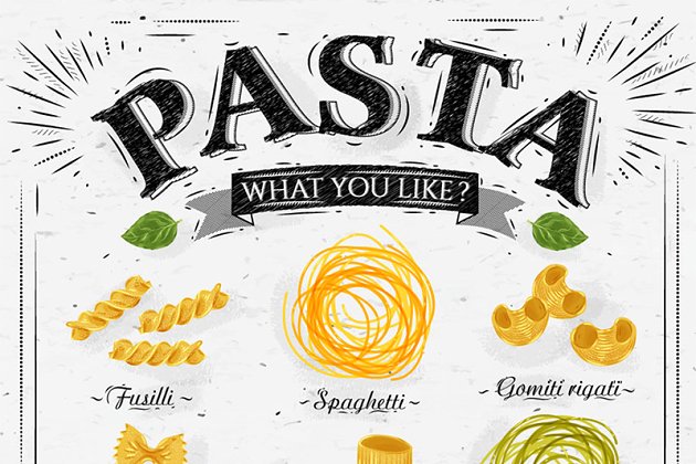 意大利面面馆海报模型 Pasta Poster