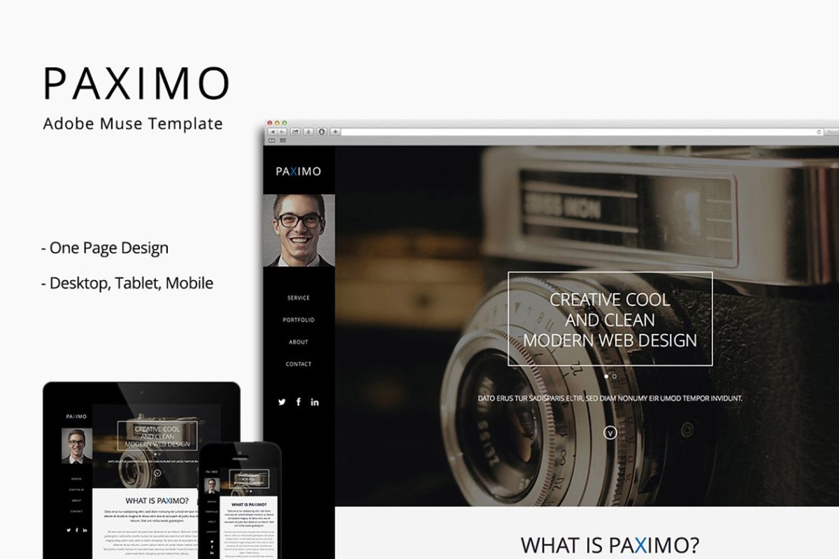 现代化Adobe Muse模板 Paximo – Portfolio Muse Template