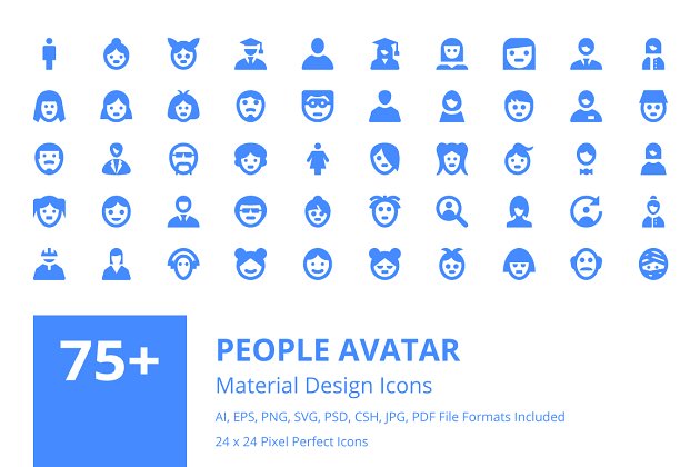 75+人物头像材质图标 75+ People Avatar Material Icons