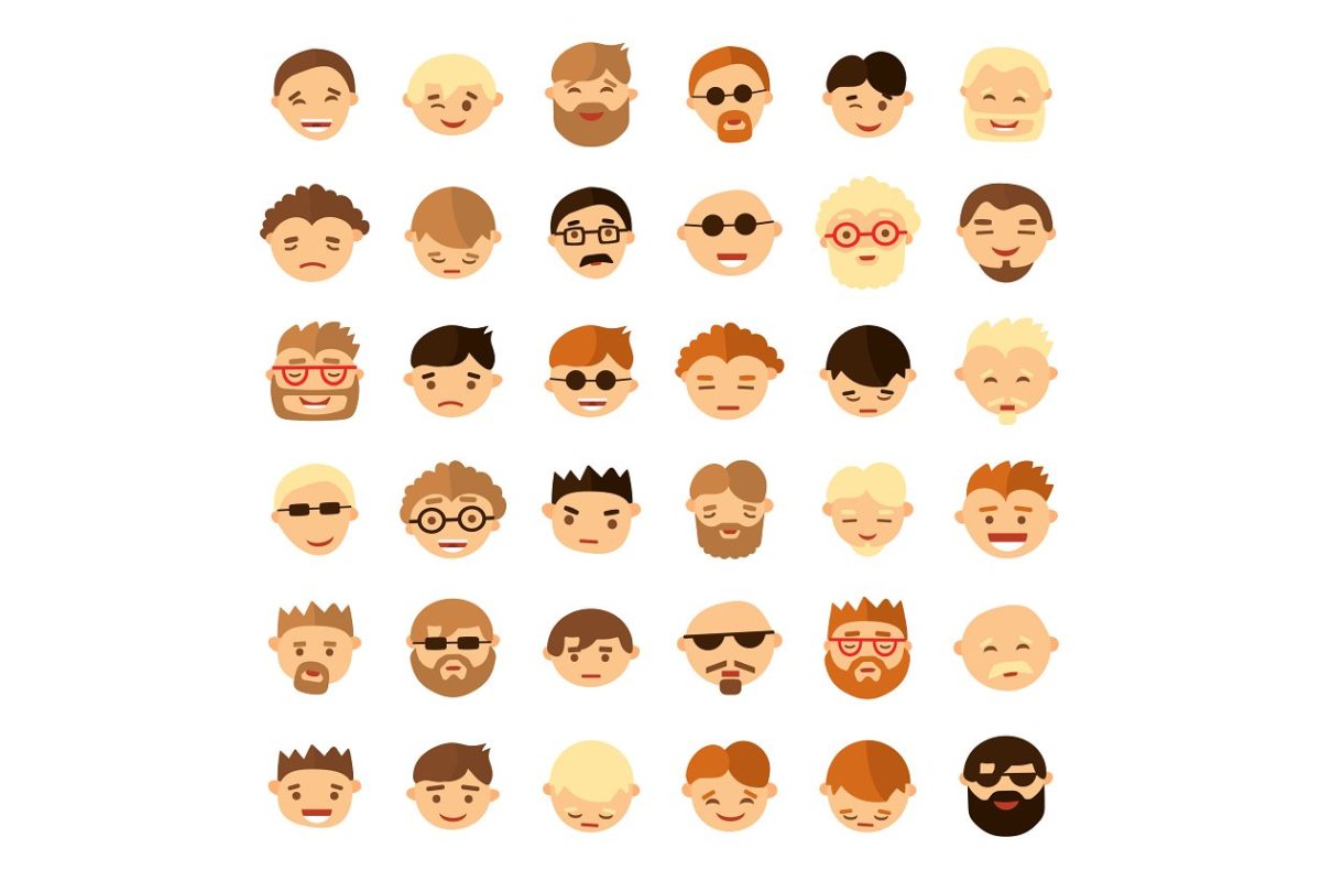 不同的人脸图标 People face icons