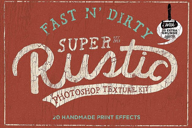 质朴的photoshop纹理工具包 Rustic photoshop texture kit