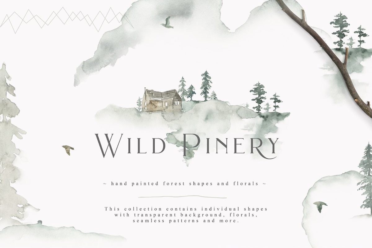 野松林水彩插画收藏 Wild Pinery Watercolor Collection