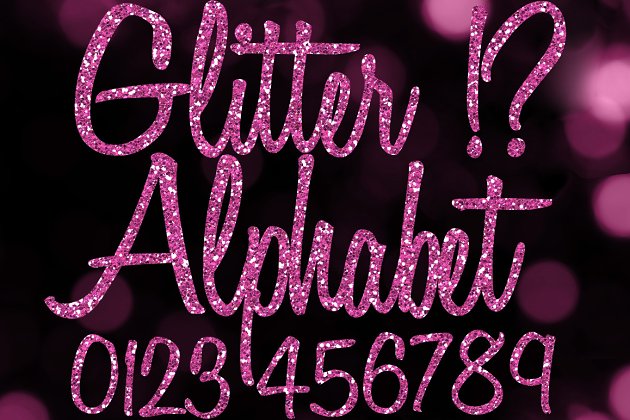 粉红色闪光字母剪贴画 Pink Glitter Alphabet Clipart