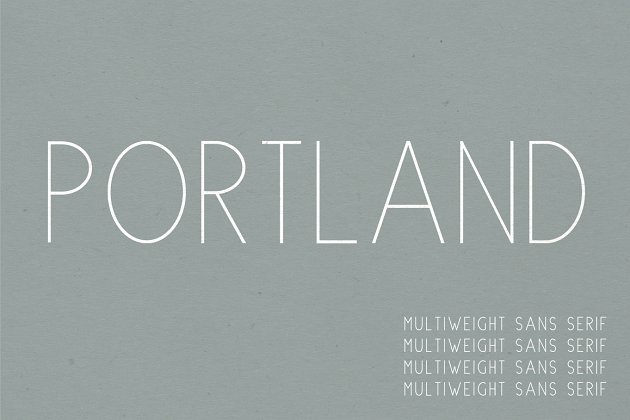 时尚的多种粗细的字体 Portland | Multi-Weight Font