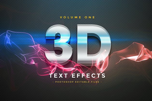 3D文本设计效果图层样式v1 3D Text Effects Vol.1