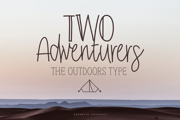 手写设计字体下载 Two Adventurers Font + Bonus