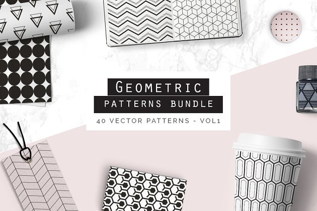 几何图形风格的背景纹理素材 Geometric Pattern Collection – 1