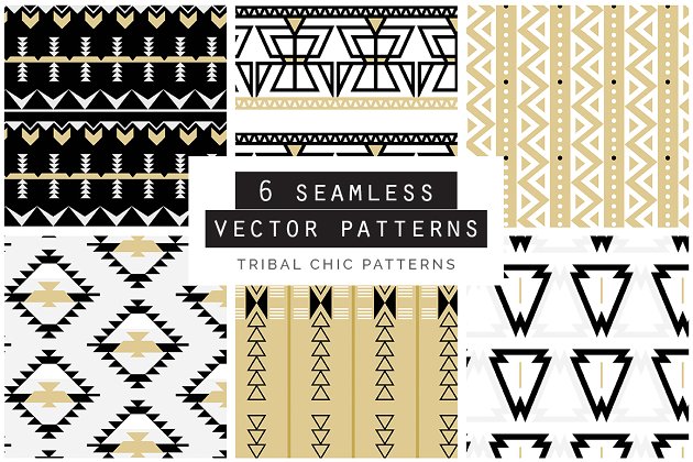 阿兹台克人无缝背景纹理素材 Aztec Seamless Vector Patterns
