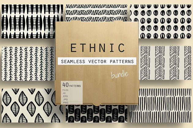 异域民族风高端几何背景纹理素材 Ethnic Handdrawn Patterns