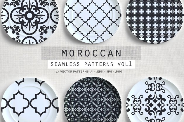 摩洛哥风格背景纹理 Moroccan Style Patterns – 1