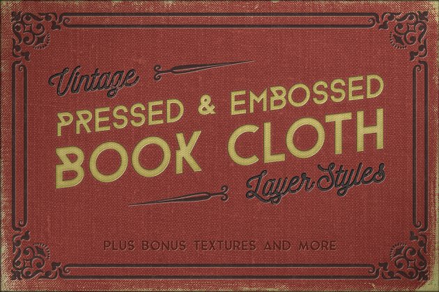 经典的书面印刷样式 Vintage Pressed Book Cloth Styles+
