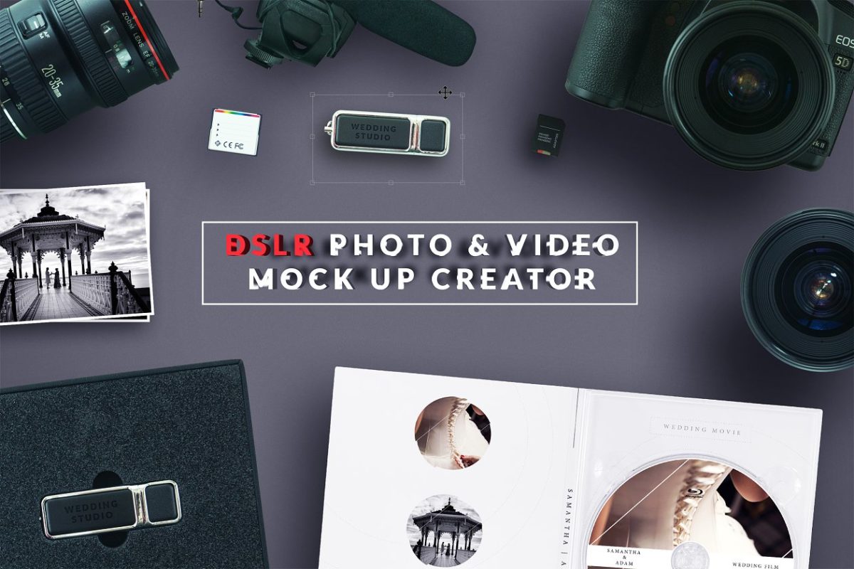摄影相关场景模型 DSLR Photo & Video Mock Up Creator