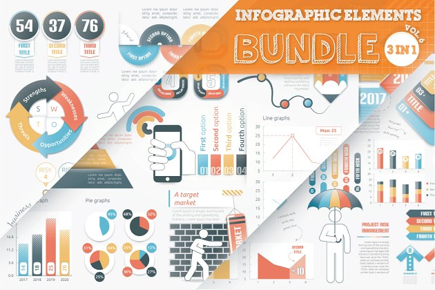 信息图表PPT素材包 Infographic Elements Bundle